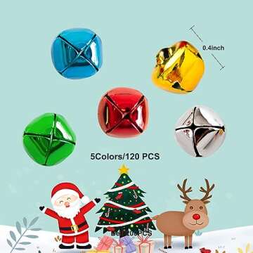 200PCS Jingle Bells,Small Bell Mini Bells Bulk with 25M Red Cords for Christmas, Party & Festival Decorations and Jewelry Making, 10 mm