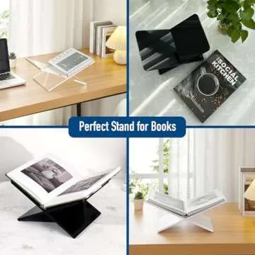 Acrylic Book Stand for Cookbook & Art - Large Display