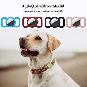 Protective Case Compatible for Airtag GPS Tracker, Fit for Dog Cat Collar Accessories Pet Loop Holder, Silicone Protective Case for air tag Lightweight Soft Anti Scratch Anti Lost(White 1Pack)