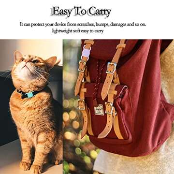 Protective Case Compatible for Airtag GPS Tracker, Fit for Dog Cat Collar Accessories Pet Loop Holder, Silicone Protective Case for air tag Lightweight Soft Anti Scratch Anti Lost(White 1Pack)