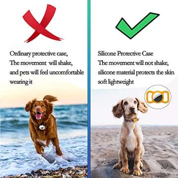 Protective Case Compatible for Airtag GPS Tracker, Fit for Dog Cat Collar Accessories Pet Loop Holder, Silicone Protective Case for air tag Lightweight Soft Anti Scratch Anti Lost(White 1Pack)