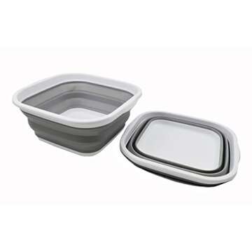 SAMMART 5.5L (1.4 Gallons) Set of 2 Collapsible Tub - Foldable Dish Tub - Portable Washing Basin - S...