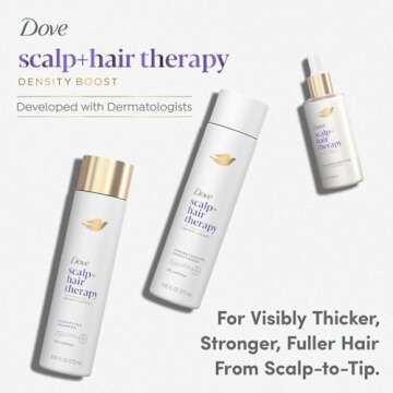 Dove Scalp + Hair Therapy Set – Clarifying Shampoo, Strengthening Conditioner + Fullness Restore Scalp Serum for Volumizing & Reviving Fine Hair (3 Piece Set)