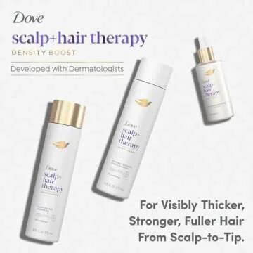 Dove Scalp + Hair Therapy Set – Clarifying Shampoo, Strengthening Conditioner + Fullness Restore Scalp Serum for Volumizing & Reviving Fine Hair (3 Piece Set)