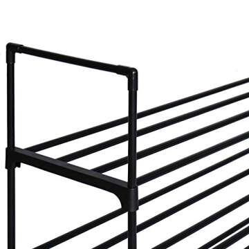 Function Home 4 Tier Free Standing Shoe Rack, Space Saving Shoes Storage Stand, Shoe Organizer Shelf for Bedroom, Entryway and Hallway in Black