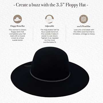 Stylish San Diego Women’s Floppy Hat with Suede Band