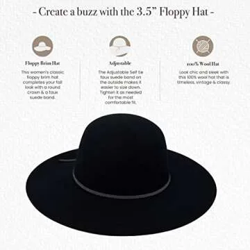 Stylish San Diego Women’s Floppy Hat with Suede Band