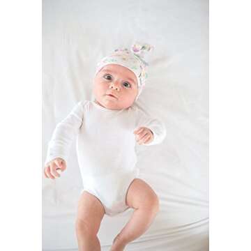 Copper Pearl Baby Beanie Top Knot Soft Bloom Hat