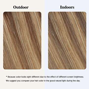 Sassina Invisible Wire Hair Extensions Real Human Hair with Transparent Wire Adjustable Size Secure Clips Natural Straight Secret Miracle Hairpiece, #P6/12 16 Inch 100 Gram