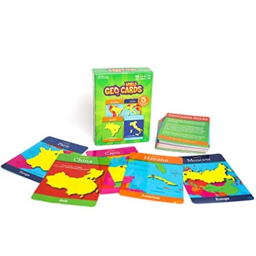 GeoToys GeoCards World Flash Cards - Fun Geography Learning Game for Kids 4+