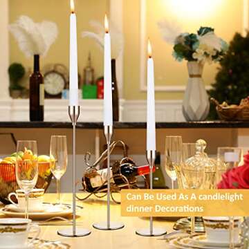 Set of 9 Candle Holders Candlestick Holder for Tapered Candles Decorative Candle Sticks Long Holder Table Centerpiece Candle Holders for Home Decor Wedding Dinning Party Anniversary Supplies (Gold)