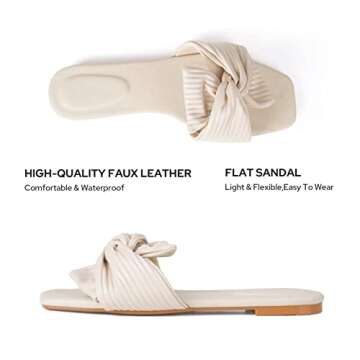 MUSSHOE Stylish Square Toe Bowknot Sandals for Summer