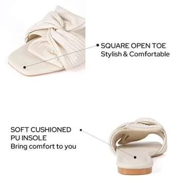 MUSSHOE Stylish Square Toe Bowknot Sandals for Summer