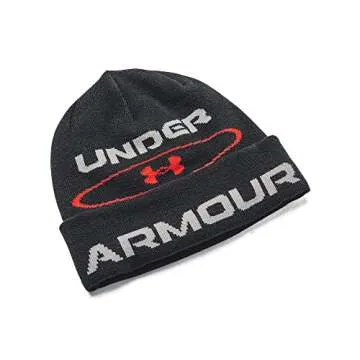 Under Armour boys Halftime Reversable Beanie , (001) Black / / Tin , One Size Fits All