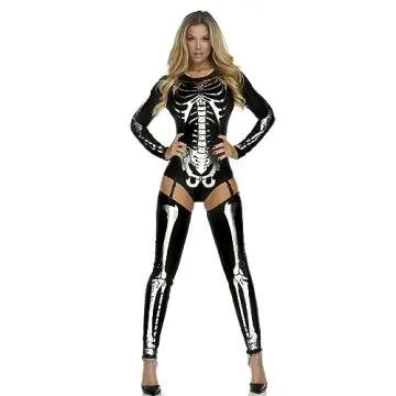 Forplay Women's SM Snazzy Skeleton, Black, Small/Medium
