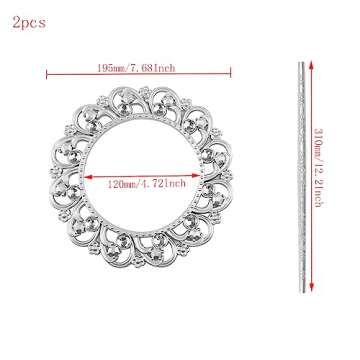 Mewutal 2 Pack Silver Curtain Tiebacks Round Curtain Holdbacks Plastic Curtain Clips Buckle Drapery Holdbacks Crystal Drapery Tiebacks for Home Window Decoration, with Fixing Rod (12 Crystals, Silver)