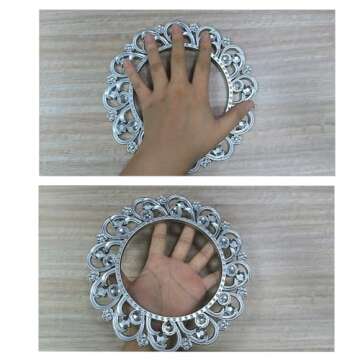 Mewutal 2 Pack Silver Curtain Tiebacks Round Curtain Holdbacks Plastic Curtain Clips Buckle Drapery Holdbacks Crystal Drapery Tiebacks for Home Window Decoration, with Fixing Rod (12 Crystals, Silver)