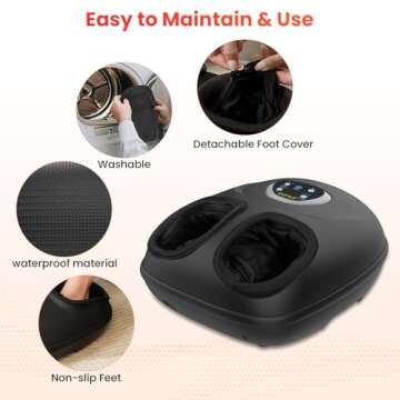 CuPiLo Foot Massager with Heat, FSA HSA Eligible Shiatsu Foot Massager for Plantar Fasciitis,Adjustable Vibration & Pressure for Neuropathy Pain, Gifts for Women Men Mom Her, Fits Up to 13"