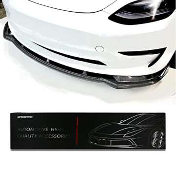 SPEEDPARK for Tesla Model 3 Front Bumper Lip Kit Car Glossy Mods Spoilers fit for 2017-2023 Tesla Mo...