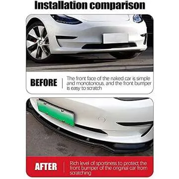 SPEEDPARK for Tesla Model 3 Front Bumper Lip Kit Car Glossy Mods Spoilers fit for 2017-2023 Tesla Model 3 Accessories (Glossy Carbon Fiber Pattern)