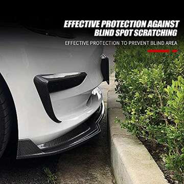 SPEEDPARK for Tesla Model 3 Front Bumper Lip Kit Car Glossy Mods Spoilers fit for 2017-2023 Tesla Model 3 Accessories (Glossy Carbon Fiber Pattern)