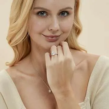 EAMTI 3CT 925 Sterling Silver Engagement Rings Oval Cut Cubic Zirconia CZ Wedding Promise Rings for Her Stunning Wedding Bands for Women Size 5