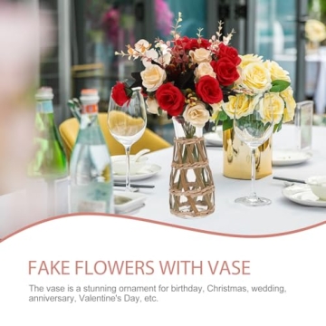 Elegant Beavorty Rattan Glass Vase for Home Decor