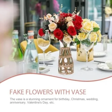 Elegant Beavorty Rattan Glass Vase for Home Decor