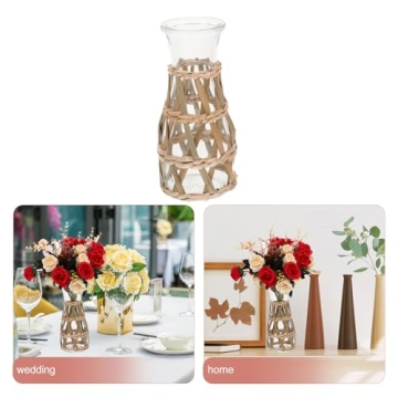 Elegant Beavorty Rattan Glass Vase for Home Decor