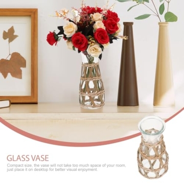 Elegant Beavorty Rattan Glass Vase for Home Decor
