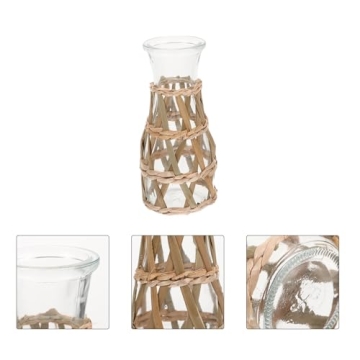 Elegant Beavorty Rattan Glass Vase for Home Decor