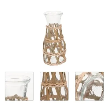 Elegant Beavorty Rattan Glass Vase for Home Decor