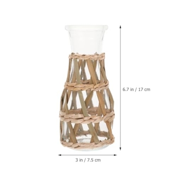 Elegant Beavorty Rattan Glass Vase for Home Decor