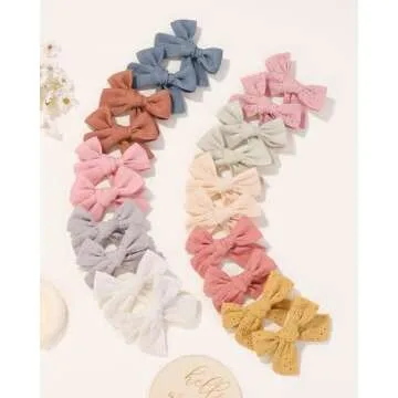 20pcs Baby Girl Hair Bows Clips Fully Lined Barrettes Hair Accessories for Little Girls Toddler Kids Teens