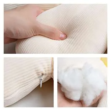 XIXISA 21.65" Daisy Flower Shaped Throw Pillow Home Decorative & Sunflower Floor Pillows Plush Seating Cushions for a Reading, Bed Room, or Watching TV (Beige)