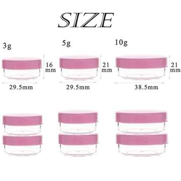ZEJIA 10 Gram Sample Containers, 20 Count Cosmetic Containers with Lids, Refillable Empty Sample Jars, Small Plastic Containers with Lids (Pink)