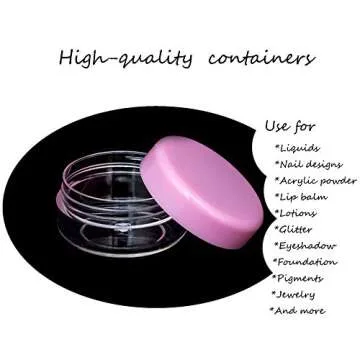 ZEJIA 10 Gram Sample Containers, 20 Count Cosmetic Containers with Lids, Refillable Empty Sample Jars, Small Plastic Containers with Lids (Pink)