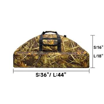 TaktZeit Tactical Compound Bow Bag Soft Tactical Bow Case for Hunting Recurve Archery Carry Bag with Pounch and Adjustable Straps (Reeds, 36")