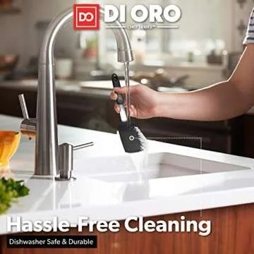 DI ORO Living Spatulas for Kitchen Use - Spatulas Silicone Heat-Resistant up to 600°F - Turner Spatula Set for Cooking - BPA Free Wide Pancake Spatulas - Egg Flippers for Nonstick Cookware Safe (3pc)