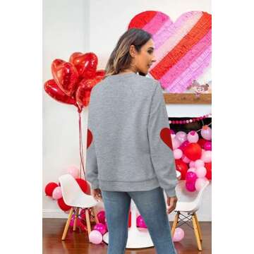 KNEYATTA Valentine's Day Sweatshirt for Women in Grey