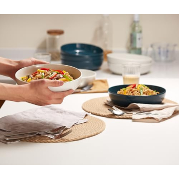 KooK Ceramic Serving Bowls - Large Capacity, Set of 4