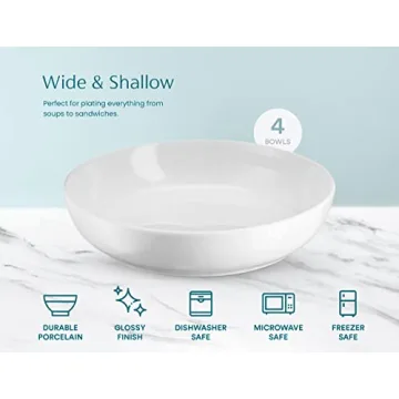 KooK Ceramic Serving Bowls - Large Capacity, Set of 4