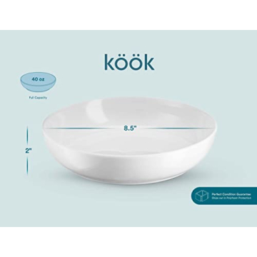KooK Ceramic Serving Bowls - Large Capacity, Set of 4