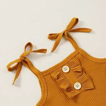 Saliuentm Baby Girl Summer Clothes Tank Top Onesies Floral Bloomers Shorts Ribbed Halter Romper Body...