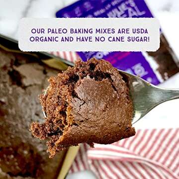 Julie's Real Certified USDA Organic Paleo Dark Chocolate Brownie Mix - Gluten-Free, Non-GMO, Vegan, No Cane Sugar - Easy To Make Healthy Snack Dessert 3-Pack