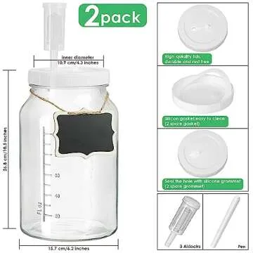 Durable 1 Gallon Fermentation Jars with Airtight Lids