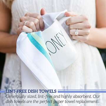 GREEN LIFESTYLE 100% Cotton Kitchen Dish Towels Set of 12