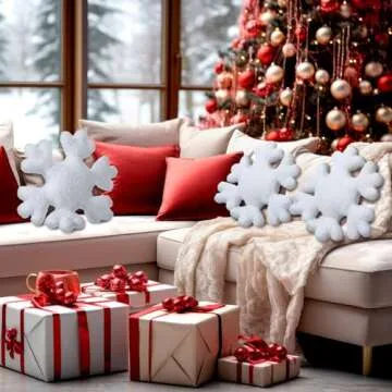 Huwena Snowflake Pillows - Cozy Winter Decor