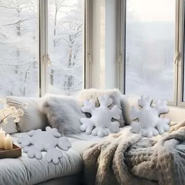 Huwena Snowflake Pillows - Cozy Winter Decor