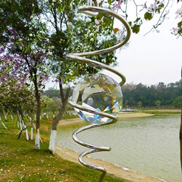 FONMY Gazing Ball Spiral Tail - Decorative Wind Spinner